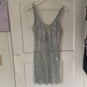 CULTNAKED Silver Sparkle Mini Dress